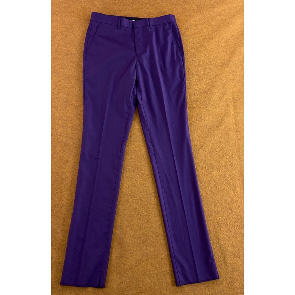 Vinci Mens 32W Purple SC900-12 Flat Front Dress Pants NWT